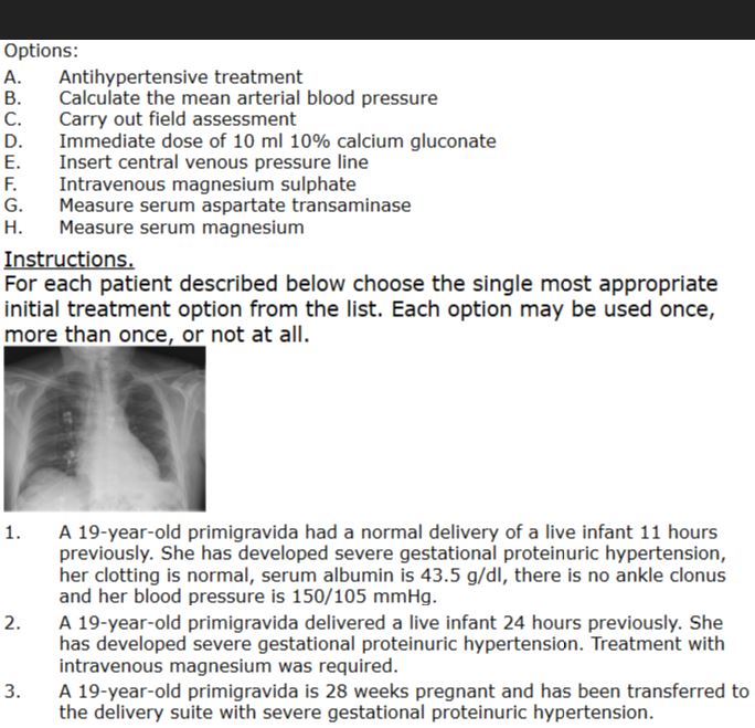 example of EMQ Question