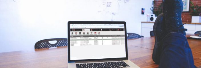 Photo showing laptop running eSystem exam software.